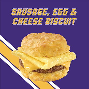 GAME DAY SAUSAGE, EGG & CHEESE BISCUIT