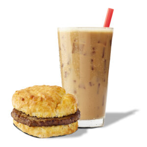biscuit and iced coffee