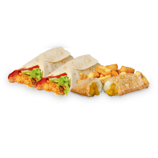 2 wraps fries & a pie