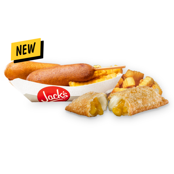 2 corndogs fries and pie