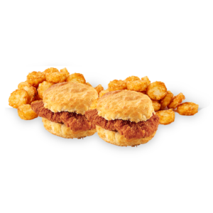 spicy chicken biscuit and hasbrowns