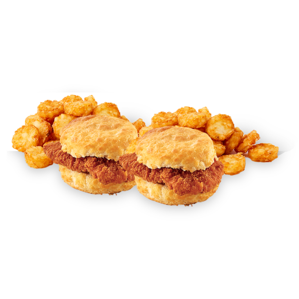 spicy chicken biscuit and hasbrowns