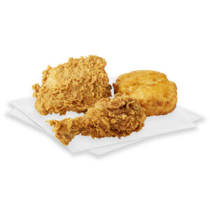 fried chicken 2pc with a biscuit
